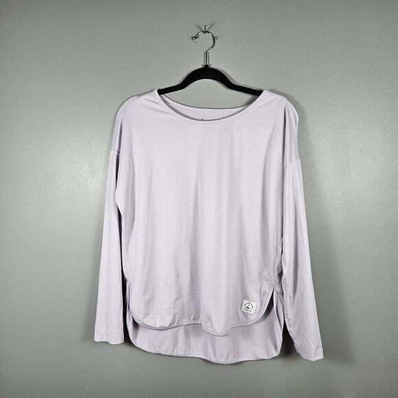 Sam Edelman Womens Small Light Lavender Hi Low Hem Long Sleeve Top Crew Neck - Picture 1 of 6